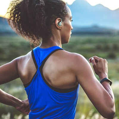 JVC Fitness True Wireless Bluetooth Active Noise Canceling Earbuds with Mic, Earhooks & Charging Case, Green (HA-EC75T)