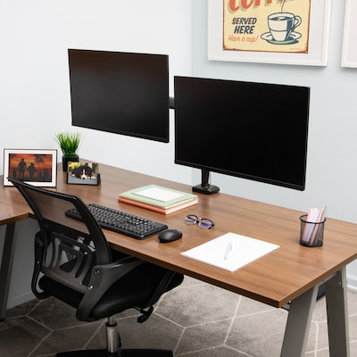 Mind Reader Dual Monitor Arm for 13" - 32" Monitor, Gas Spring VESA Desk Mount, Black (AGTILTDB-BLK)