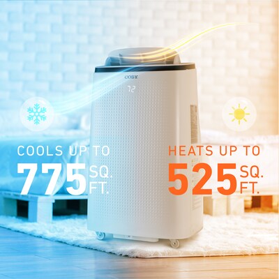 Coby 115-Volt 15,000 BTU (10,800 BTU DOE) Portable Air Conditioner, with Remote, White (CBPAC1080H)