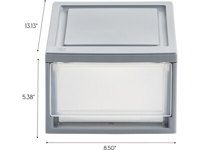 Iris Mini Storage Drawer, Gray/Translucent White, 5/Pack (500160)