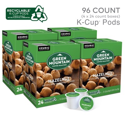 Green Mountain Hazelnut Coffee Keurig® K-Cup® Pods, Light Roast, 96/Carton (6792)