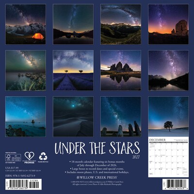 2027 Willow Creek 12 x 12 Monthly Wall Calendar, Assorted Colors (62739)