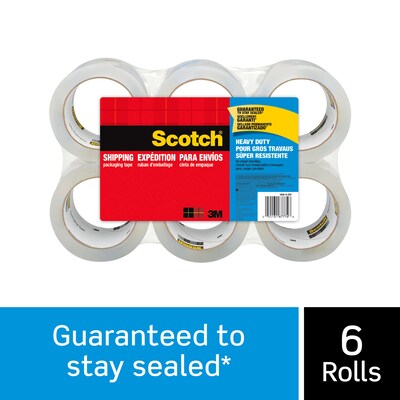 Scotch Heavy-Duty Shipping Packing Tape, 1.88" x 54.6 yds., Clear, 6-Pack (3850-6-ESF)