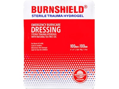 Burnshield Sterile Trauma Hydrogel Emergency Burn Dressing, 4 x 4, 10/Carton (901111)