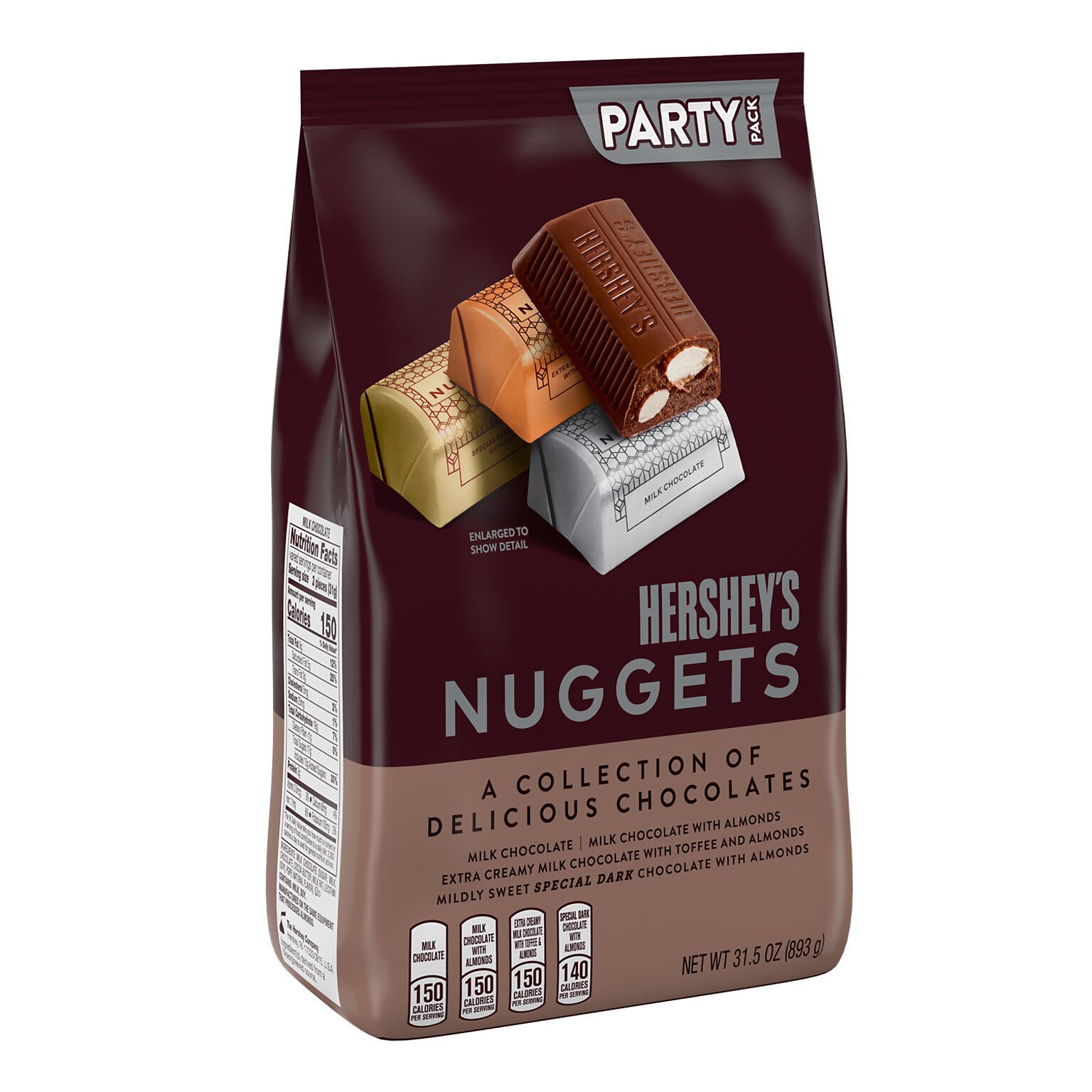 Hersheys Nuggets Assorted Chocolate Candy Party Pack, 31.5 oz (HEC01878)