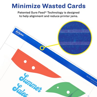 Avery Postcards, Matte White, 4" x 6", Laser, 100/Pack (5389)