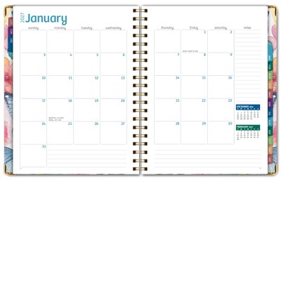 2027 Excello Brands Fashion Planner 8.5" x 11" Calendar Year Weekly & Monthly, Hardcover, Watercolor Butterflies