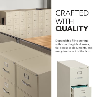 HON 310 Series 5-Drawer Vertical File Cabinet, Legal Size, Lockable, 60"H x 18.25"W x 26.5"D, Putty (HON315CPL)