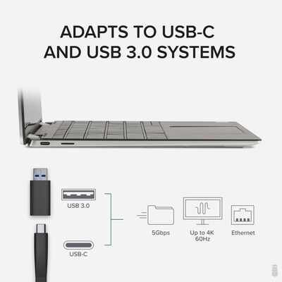 Plugable USB 3.0/USB-C to DisplayPort/HDMI Adapter, Black (USBC-6950UE)