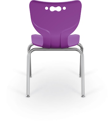 MooreCo 14 Hierarchy Student Chair with 4 Legs, Purple/Chrome Base (703673897112)
