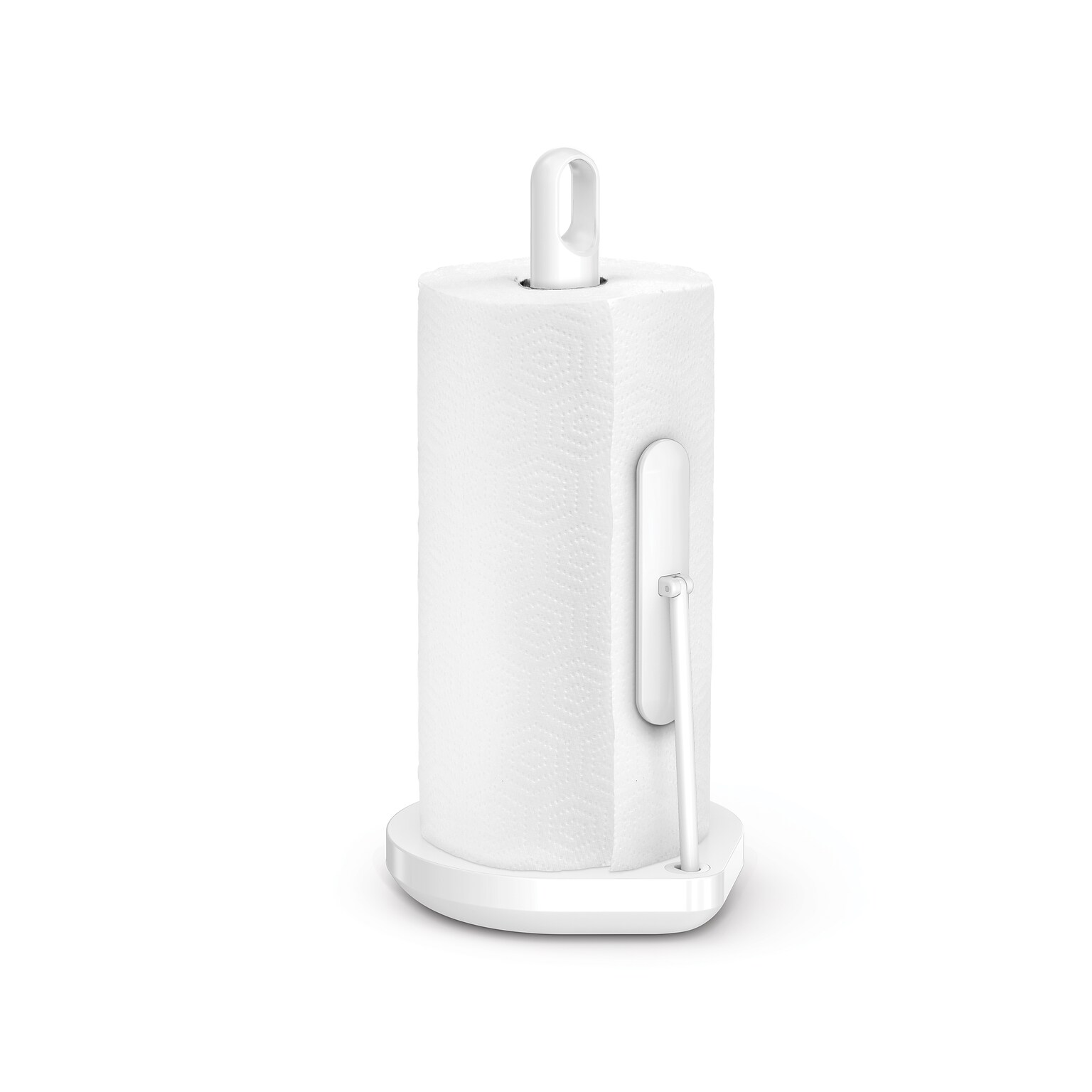 simplehuman Tension Arm Paper Towel Holder, White Steel (KT1205)