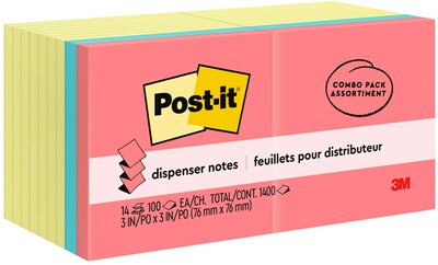 Post-it Pop-up Notes, 3" x 3", Poptimistic Collection, 100 Sheet/Pad, 18 Pads/Pack (R330144B)