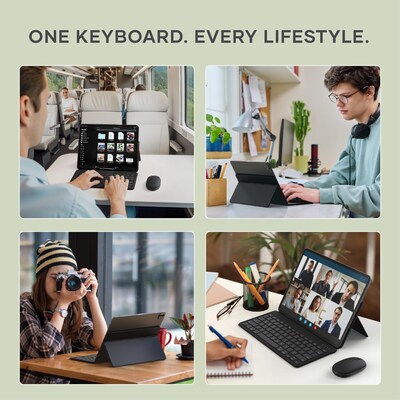 Satechi OntheGo Bluetooth 16" Folio Keyboard with Stand, Black (ST-KOTGK-EN)