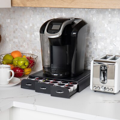 Mind Reader Plastic Coffee Pod Organizer Drawer, 36 Pod Capacity, Black (TRY3PC-BLK)