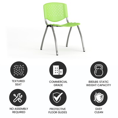 Flash Furniture HERCULES Series Plastic Stack Chair, Green (RUTF01AGN)