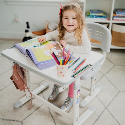 Mount-It! 26W Kids Desk with Chair, Gray (MI-10201)