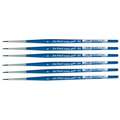 da Vinci FORTE BASIC Acrylic Synthetic Student Round Brush, 6 /Pack (DVXVA3930-6)