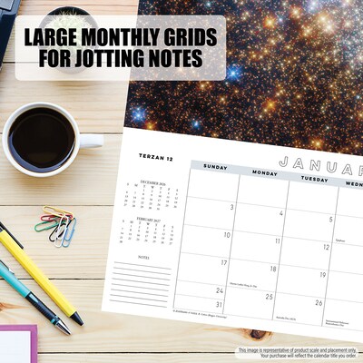 2027 Willow Creek Astronomy 15" x 6.5" Monthly Wall Calendar, Assorted Colors (64498)