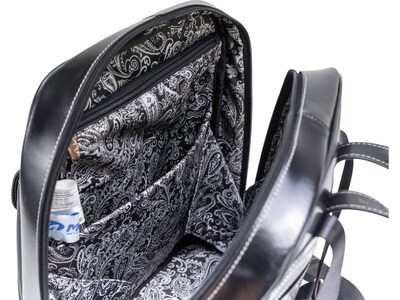 McKlein ROBBINS Leather Laptop Backpack, Medium, Black (99585)