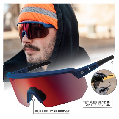 Ergodyne Skullerz AEGIR-AFAS-HCMI Anti-Fog Safety Glasses, Red Mirrored Lens (55230)