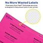 Avery Sure Feed Laser Address Labels, 1" x 2 5/8", Neon Pink, 30 Labels/Sheet, 25 Sheets/Pack (5970)