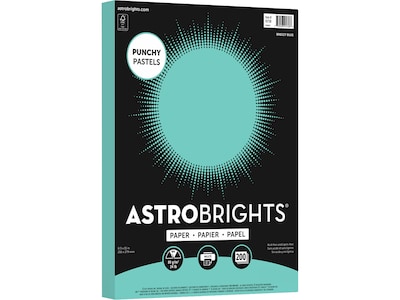 Astrobrights Punchy Pastels 8.5 x 11 Color Copy Paper, 24 lbs., Breezy Blue, 200 Sheets/Pack