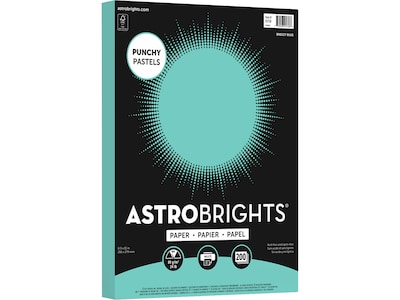 Astrobrights Colored Paper, 24 lbs., 8.5 x 11, Breezy Blue, 200 Sheets/Pack