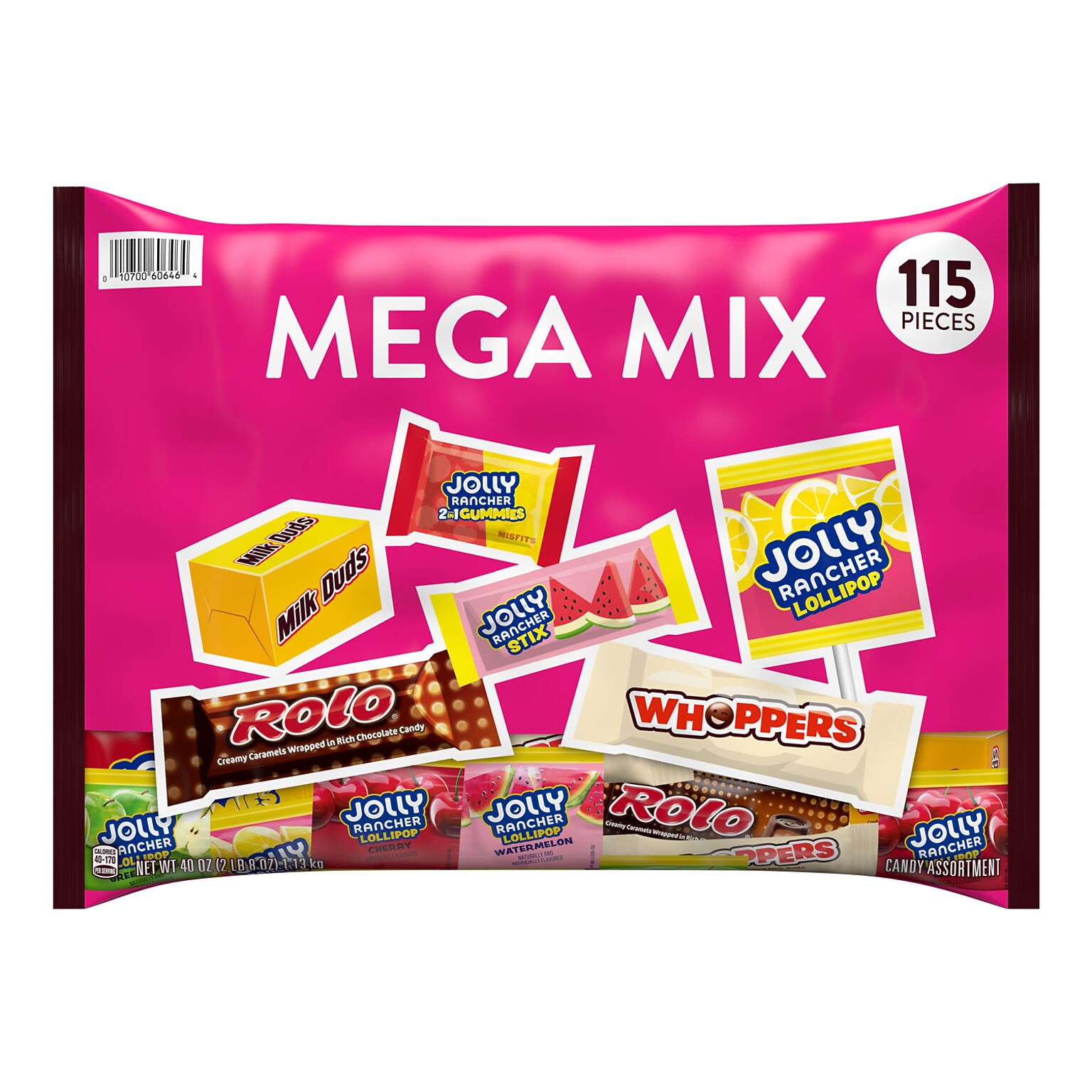 Hersheys Mega Mix Chocolate and Candy Variety Bag, Assorted Flavors, 40 oz., 115 Pieces (HEC93958)