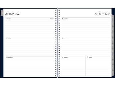 2024 Blue Sky Enterprise 8.5 x 11 Weekly & Monthly Planner, Navy Blue (142989)