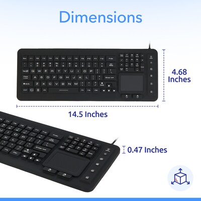 Delton M70 Wired Airtight Waterproof Keyboard, Black (DKBWM70-U)