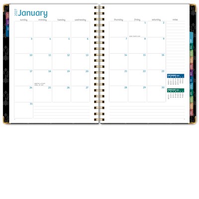 2027 Excello Brands 9" x 11" Weekly & Monthly Standard Planner, Paperboard Cover, Sugar Skull (FSHN-CY27-8511-48)