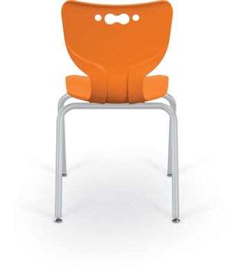 MooreCo 18" Hierarchy Student Chair with 4 Legs, Orange/Platinum Base (703673562058)