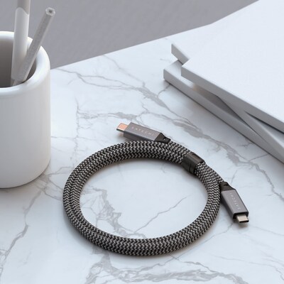 Satechi USB4 USB-C Charging Cable, 2.6 ft., Space Gray (ST-U4C80M)