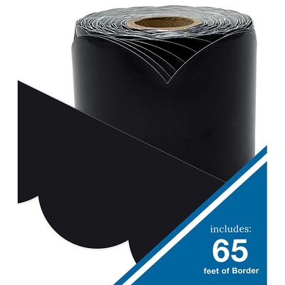 Carson Dellosa Education Rolled Scalloped Bulletin Board Borders, 3" x 65', Black, 3/Bundle (CD-108515-3)