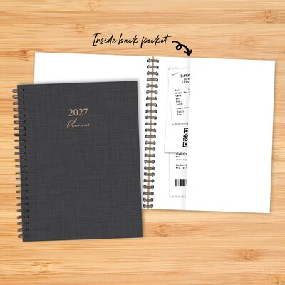 2027 Willow Creek Graphite Grid 6.5" x 8.5" Calendar Year Weekly & Monthly Standard Planner, Assorted Colors (66317)