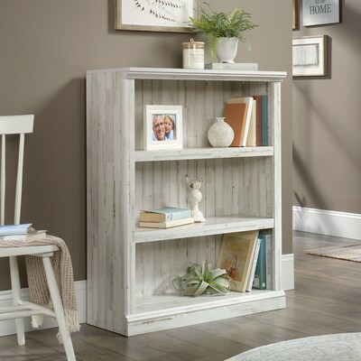 Sauder Select 44H 3-Shelf Bookcase, White Plank (426427)