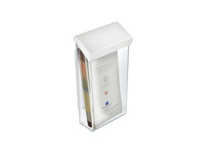 Azar Outdoor Trifold Brochure Holder, 4 x 9, Clear/White Acrylic, 2/Pack (252961)