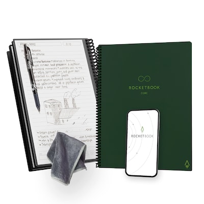 Rocketbook Core Smart Notebook, 8.5 x 11, Green (CRLTLN-ENAM-GRN-01)