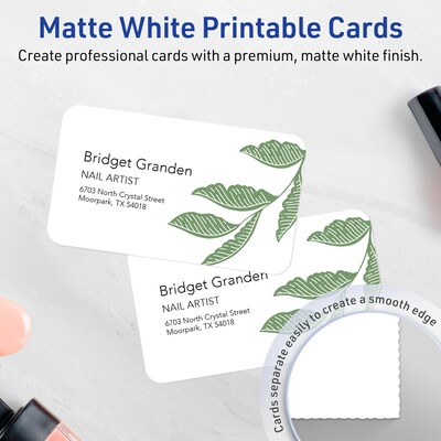 Avery Business Cards, 2 x 3-1/2, Matte White, 200/Pack (95320)