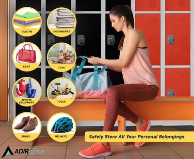 AdirOffice 72'' 3-Tier Red Storage Locker (629-203-RED)