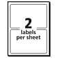 Avery Laser/Inkjet Multipurpose Labels, 2" x 4", White, 2 Labels/Sheet, 50 Sheets/Pack (5444)