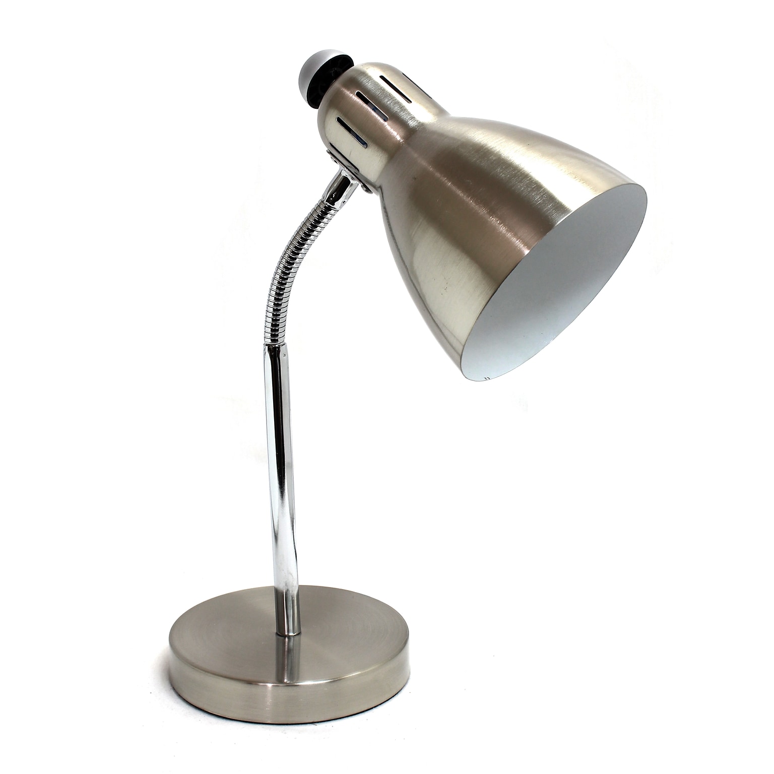 Creekwood Home Sleek Essentials 18.8 Flexible Gooseneck Desk Lamp, Brushed Nickel (CWD-1012-BN)