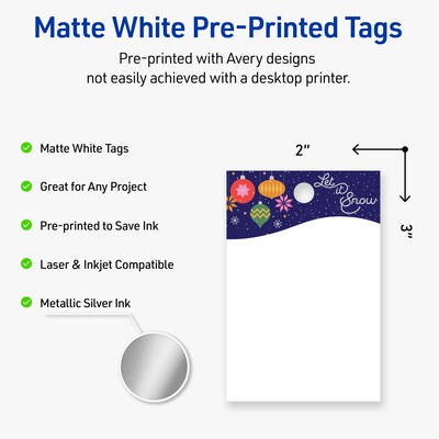 Avery  3 Blank Price & Merchandise Tags, White, 80/Carton (S00-FJY-PRMWT10)