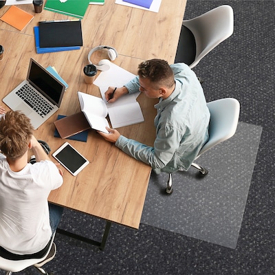 Floortex Ecotex BioPlus Carpet Chair Mat, 45" x 53", Clear Bio Based Polycarbonate (NRCMFLBG0003)