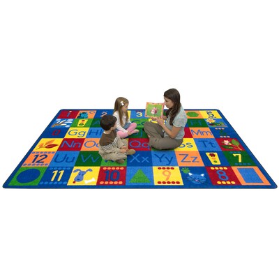 Joy Carpets Around the Block II Nylon 7'8" x 10'9" Machine Tufted Rug, Multicolored (2009D)