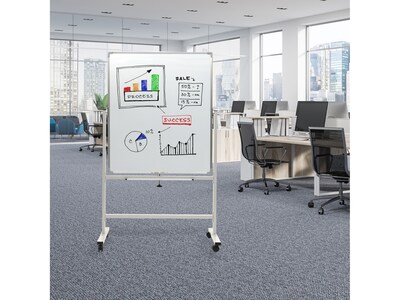 Excello Global Products Double Sided Magnetic Mobile Dry-Erase Whiteboard Easel, 36" x 42" (EGP-HD-0546)