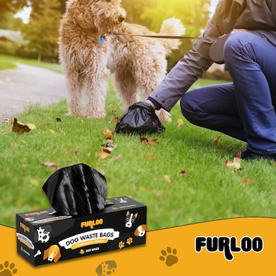 Furloo Heavy Duty Pet Waste Disposal Bags, 2 Gallons, Black, 2000 Total Bags (FLO2-10)