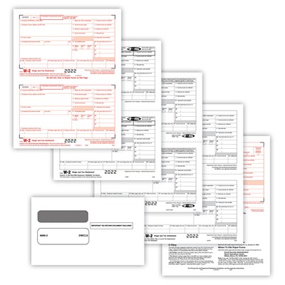 ComplyRight TaxRight 2023 W-2 Tax Form Kit with Envelopes, 6-Part, 10/Pack (SC5650E10)