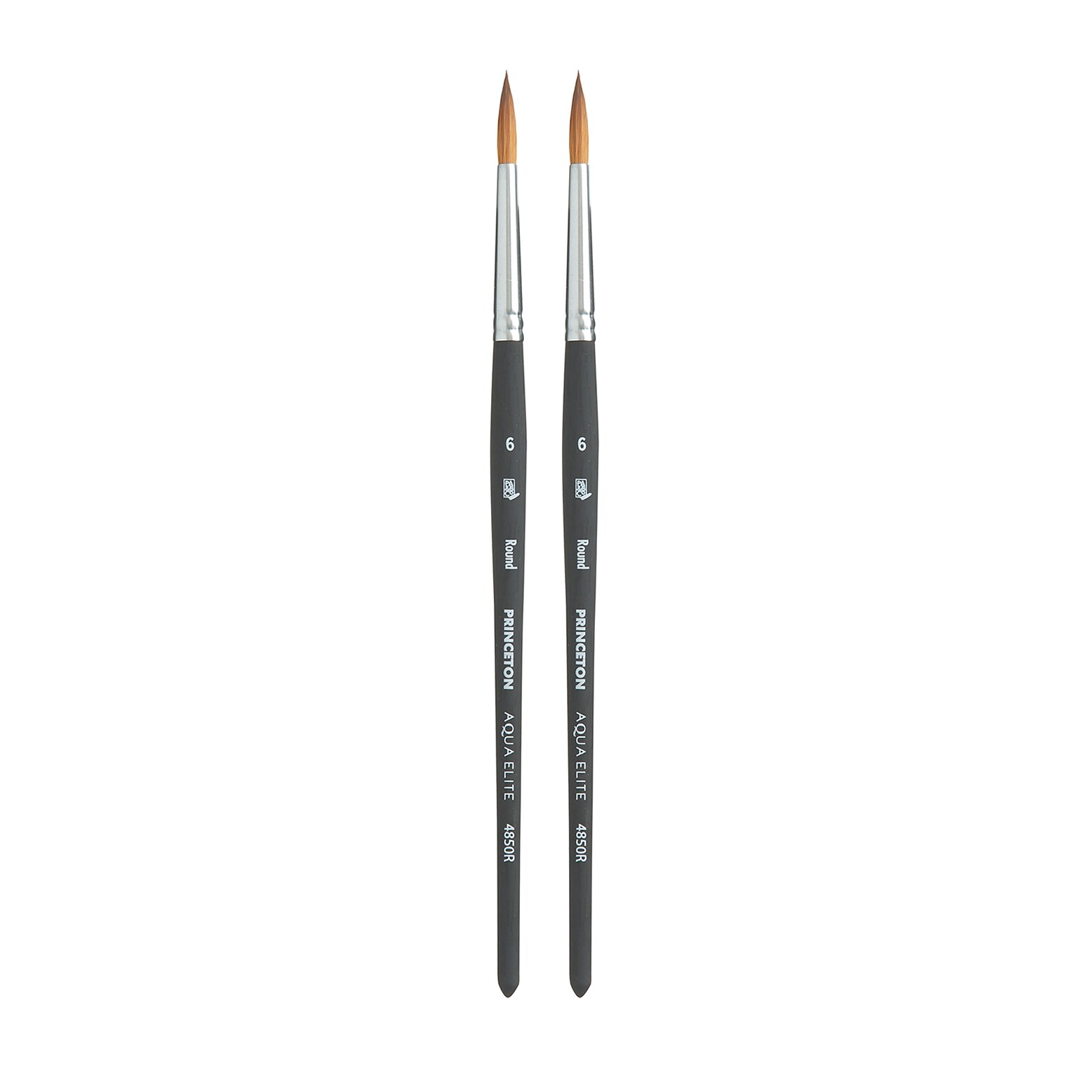Princeton Aqua Elite Short Handle Watercolor Synthetic Round Brush, 2/Pack (PBXP4850R6-2)