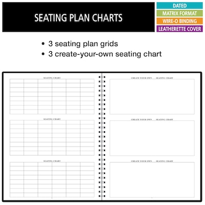 2026-2027 ELAN 8.5" x 11" Academic Weekly & Monthly Teacher Planner, Paperboard Cover, Black (D202-AY26)